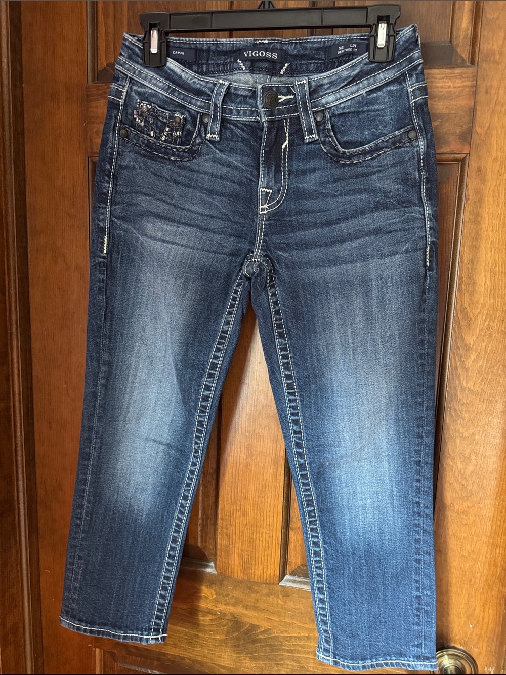 Vigoss Indigo Capri Jeans, Sz 2, Heritage Fit